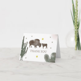 Cartão De Agradecimento Chá de fraldas Da Mãe Buffalo Cactus