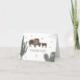 Cartão De Agradecimento Chá de fraldas Da Mãe Buffalo Cactus