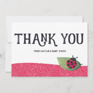 Cartão De Agradecimento Chá de fraldas Da Senhora Bug Obrigado