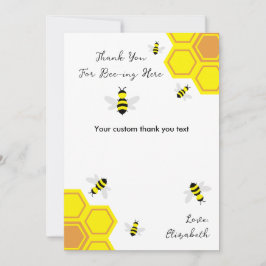 Cartão De Agradecimento Chá de fraldas de abelhas