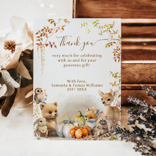 Cartão De Agradecimento Chá de fraldas de Abóbora de Pequeno Pumpkin