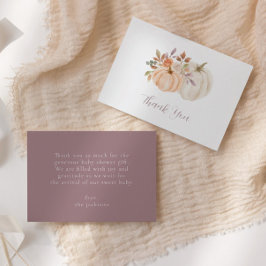 Cartão De Agradecimento Chá de fraldas de Abóbora Floral