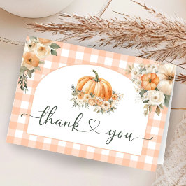 Cartão De Agradecimento Chá de fraldas De Abóbora outono Dobrado Obrigado