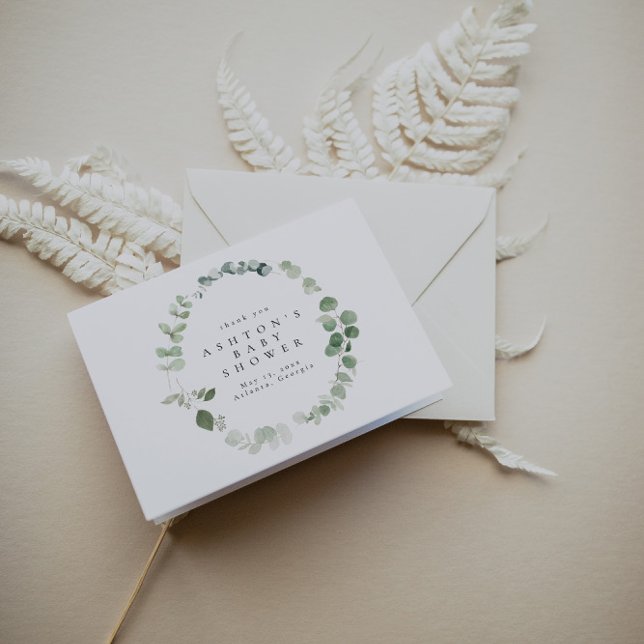 Cartão De Agradecimento Chá de fraldas de água verde (Criador carregado)