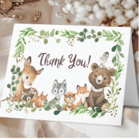 Chá de fraldas De Animais Da Floresta Doce Obrigad