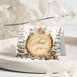 Cartão De Agradecimento Chá de fraldas de Animais da Floresta Ocidental