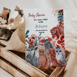 Cartão De Agradecimento Chá de fraldas de animais de raça branca convidado