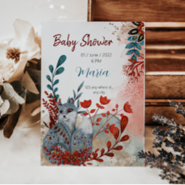 Cartão De Agradecimento Chá de fraldas de animais de raça branca convidado