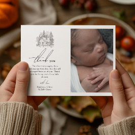 Cartão De Agradecimento Chá de fraldas de Animais Florestais Antigos