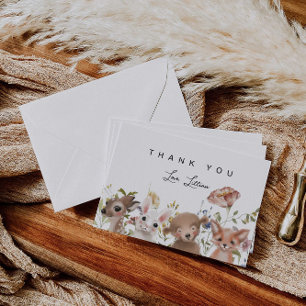 Cartão De Agradecimento Chá de fraldas de animais selvagens e florestais