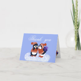 Cartão De Agradecimento Chá de fraldas de aniversário do Pinguim Winter