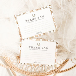 Cartão De Agradecimento Chá de fraldas de Aquarela Moderno do Western Rode