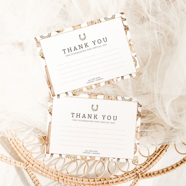 Cartão De Agradecimento Chá de fraldas de Aquarela Moderno do Western Rode (Criador carregado)