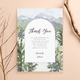 Cartão De Agradecimento Chá de fraldas de Arco da Floresta de Montanha de 