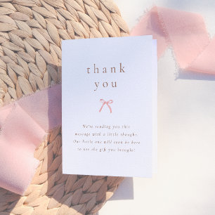 Cartão De Agradecimento Chá de fraldas de Arco de Aquarela Rosa-Chic