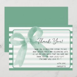 Cartão De Agradecimento Chá de fraldas de Arco de Ponta de Aquarela Cuja C