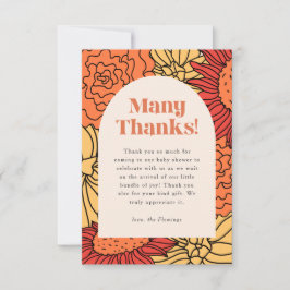 Cartão De Agradecimento Chá de fraldas de Arco Floral Grande Colorido Quen