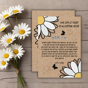 Cartão De Agradecimento Chá de fraldas de Artesanato Minimalista da Daisy