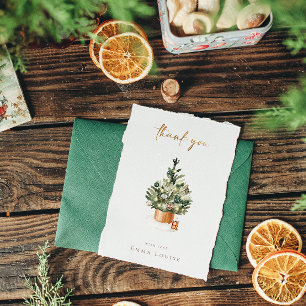 Cartão De Agradecimento Chá de fraldas de Árvore de Natal