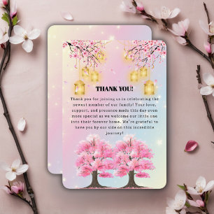 Cartão De Agradecimento Chá de fraldas de árvore do Flor de Cereja Sakura 