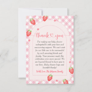 Cartão De Agradecimento Chá de fraldas De Bebê Da Strawberry Berry
