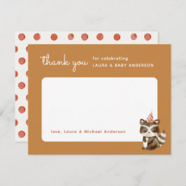 Cartão De Agradecimento Chá de fraldas de Bolinhas de Woodcolor Woodland R