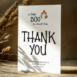 Cartão De Agradecimento Chá de fraldas de Boo Pequeno Halloween Flat