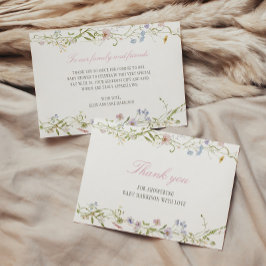 Cartão De Agradecimento Chá de fraldas de Borda Floral primavera