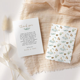 Cartão De Agradecimento Chá de fraldas De Brinquedos Neutros Para O Gênero