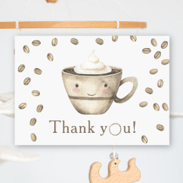 Cartão De Agradecimento Chá de fraldas de café