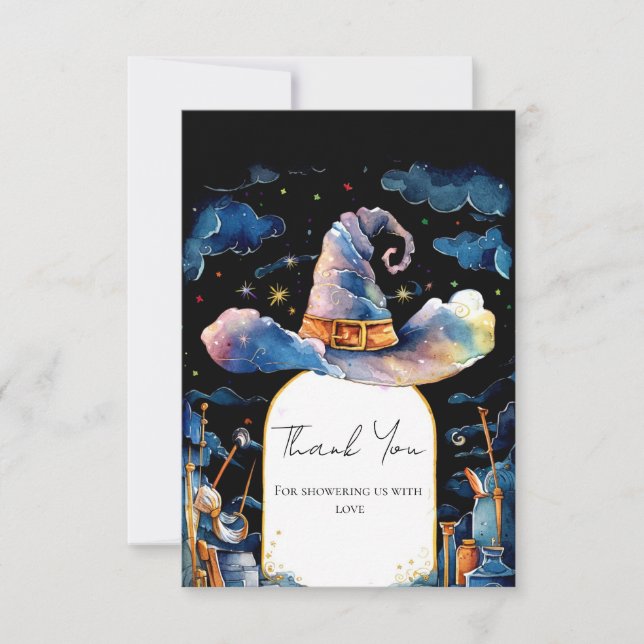 Cartão De Agradecimento Chá de fraldas de chapéu simples editável (Frente)