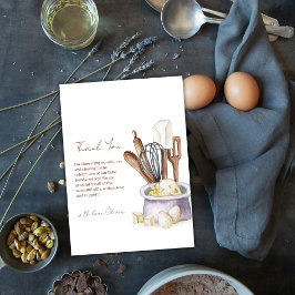 Cartão De Agradecimento Chá de fraldas de Chef de Boho Bakery Minimalista 