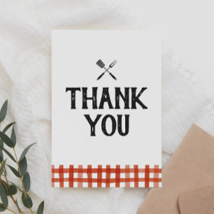 Cartão De Agradecimento Chá de fraldas de churrasco Baby Q