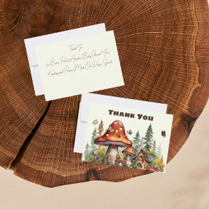 Cartão De Agradecimento Chá de fraldas de Cogumelos da Floresta Russa