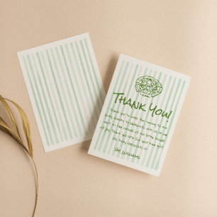 Cartão De Agradecimento Chá de fraldas de entrega especial de pizza verde 