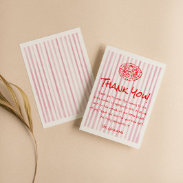 Cartão De Agradecimento Chá de fraldas de Entrega Especial de Pizza Vermel