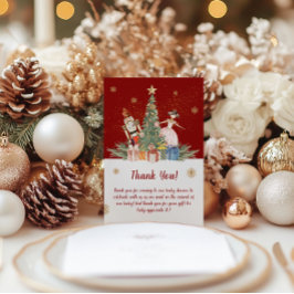 Cartão De Agradecimento Chá de fraldas de Festa de Natal de Nutcracker