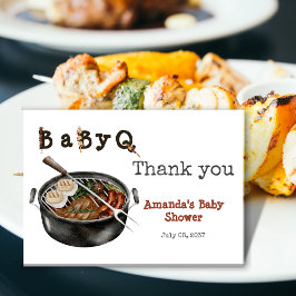 Cartão De Agradecimento Chá de fraldas de Festa de Quintal Barbecue de chu