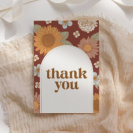 Cartão De Agradecimento Chá de fraldas de flor selvagem