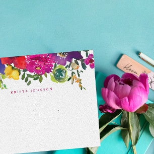 Cartão De Agradecimento Chá de fraldas De Flores Vibrantes Obrigado
