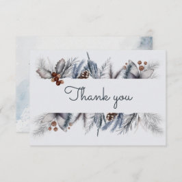 Cartão De Agradecimento Chá de fraldas de Floresta de Aquarela da Madeira