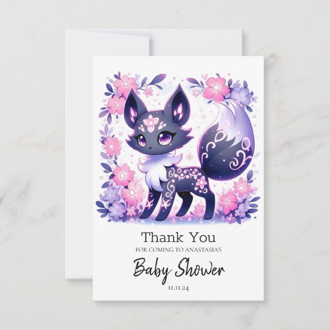 Cartão De Agradecimento Chá de fraldas de folha de pastel (Frente)