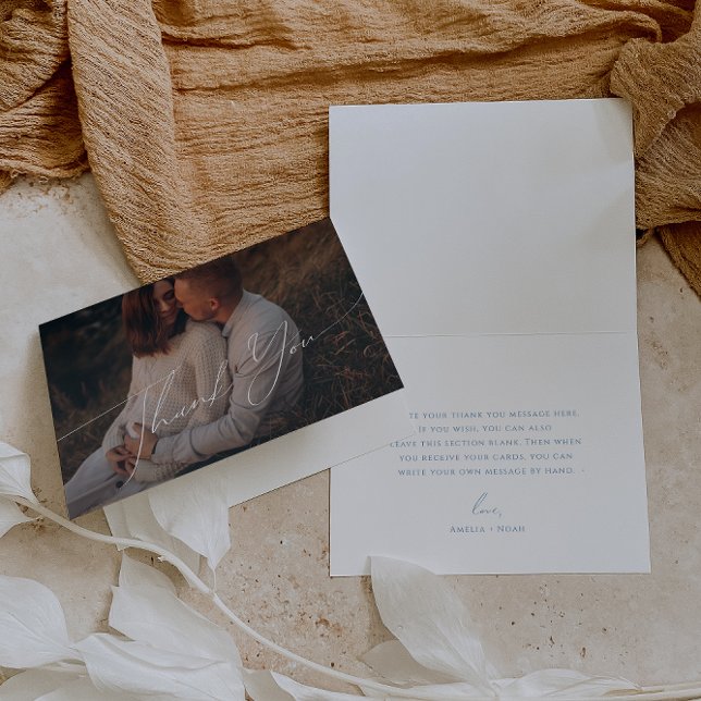 Cartão De Agradecimento Chá de fraldas de Fotografia Dobrada por Fonte Azu (Criador carregado)