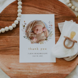 Cartão De Agradecimento Chá de fraldas de Fotografias de Flores e Abelhas