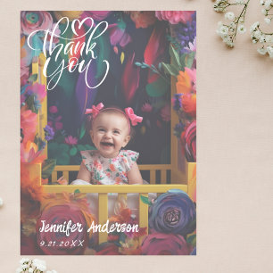 Cartão De Agradecimento Chá de fraldas de Fotografias Personalizadas do Ch