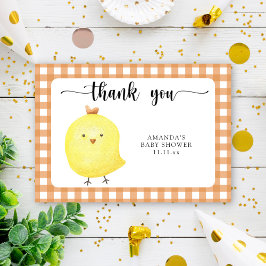 Cartão De Agradecimento Chá de fraldas de frango de bebê bonito obrigado v