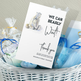 Cartão De Agradecimento Chá de fraldas de Garota Rosa Polar Bear