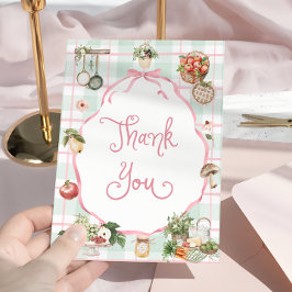 Cartão De Agradecimento Chá de fraldas De Garotas Rosa, Cultivada Localmen