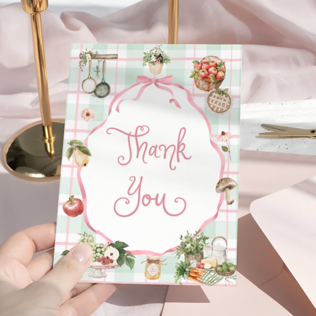 Cartão De Agradecimento Chá de fraldas De Garotas Rosa, Cultivada Localmen (Criador carregado)