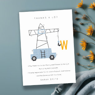 Cartão De Agradecimento Chá de fraldas de Garra Urbana Cuta